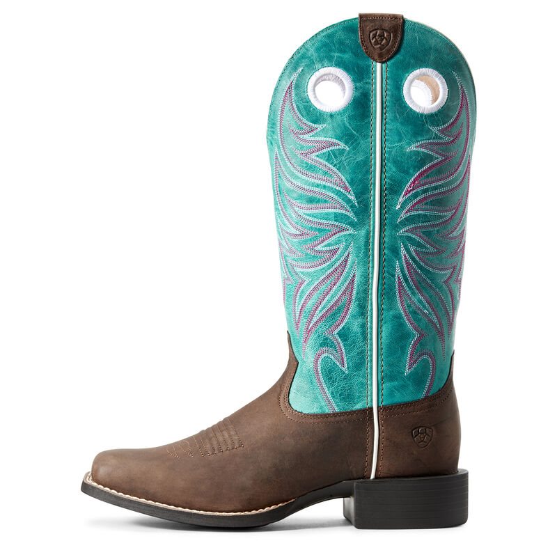 Ariat Round Up Ryder Ženske Čizme Za Kaubojku Smeđe Plave | HR-947953