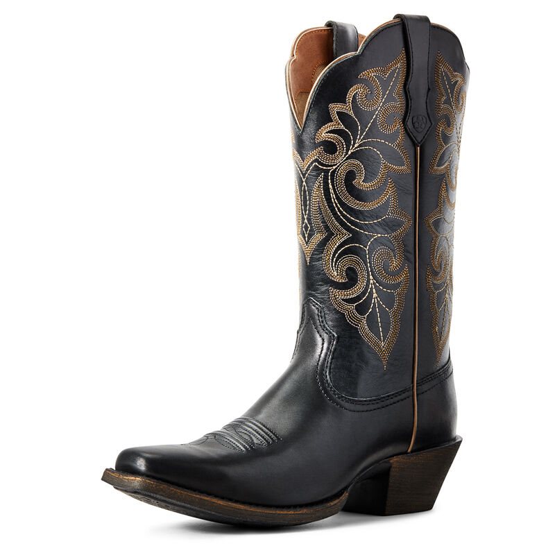 Ariat Round Up Square Toe Ženske Čizme Za Kaubojku Crne | HR-970604