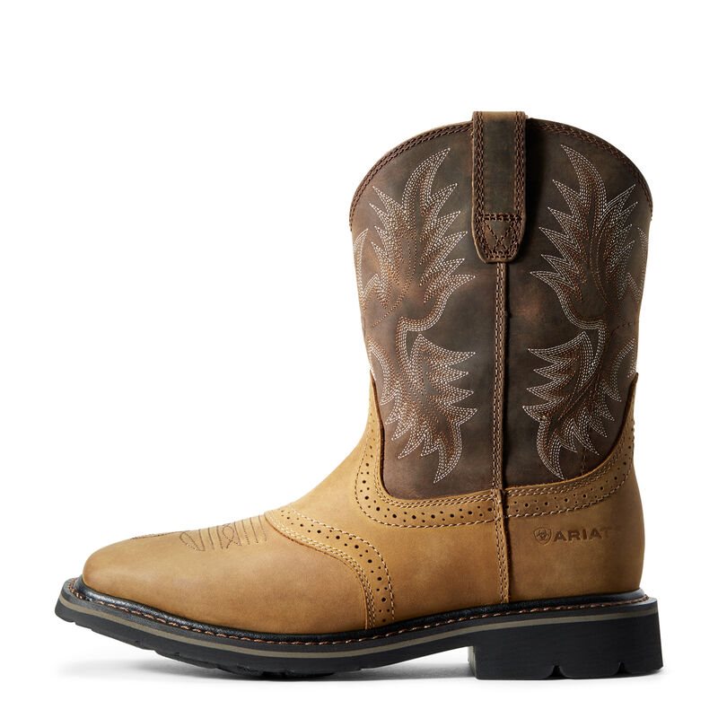 Ariat Sierra Wide Square Toe Muške Radne Čizme Smeđe | HR-824370