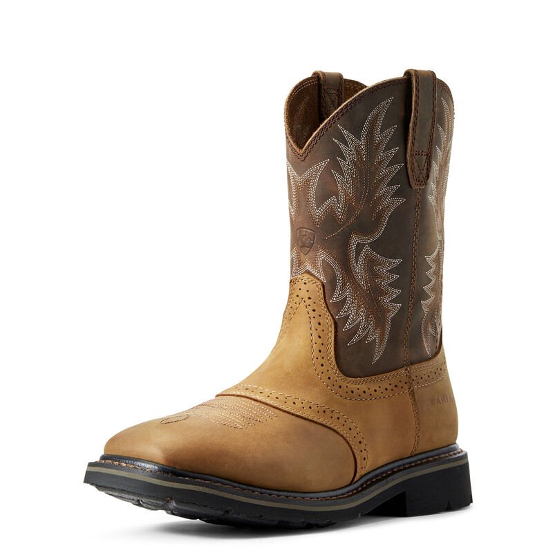 Ariat Sierra Wide Square Toe Muške Radne Čizme Smeđe | HR-824370