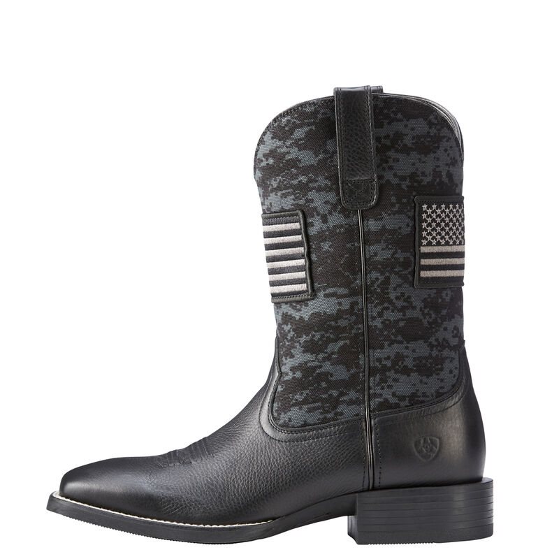 Ariat Sport Patriot Muške Kaubojske Čizme Crne | HR-435528