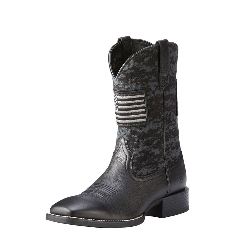 Ariat Sport Patriot Muške Kaubojske Čizme Crne | HR-435528