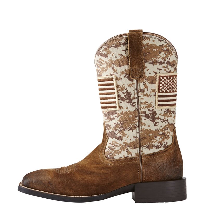 Ariat Sport Patriot Muške Kaubojske Čizme Smeđe Bijele | HR-527992