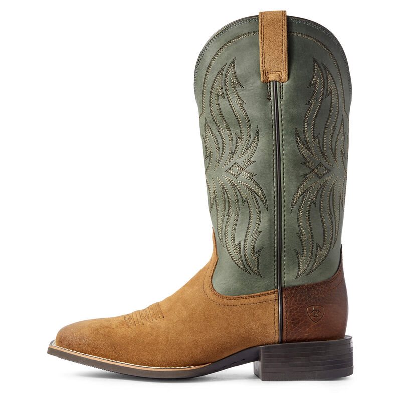 Ariat Sport Rustler Muške Kaubojske Čizme Smeđe Zelene | HR-354580