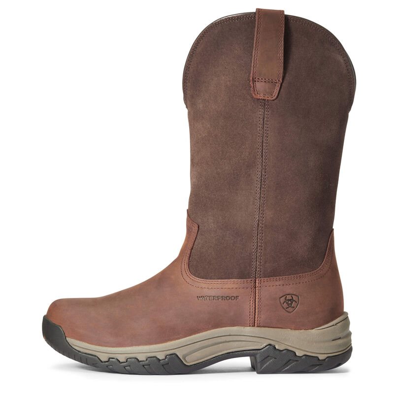 Ariat Terrain Pull On Waterproof Boots Ženske Vanjske Čizme Tamno Smeđe | HR-756883