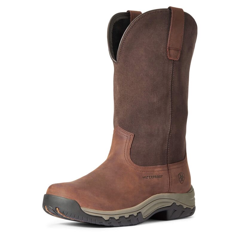 Ariat Terrain Pull On Waterproof Boots Ženske Vanjske Čizme Tamno Smeđe | HR-756883