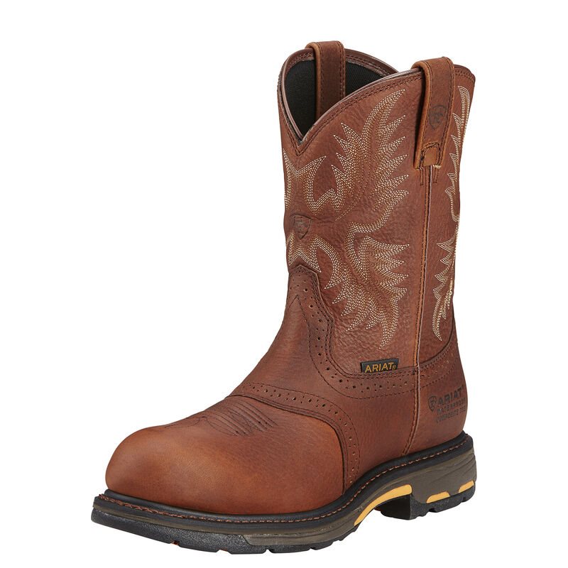 Ariat WorkHog Waterproof Composite Toe Muške Radne Čizme Tamno Bakrene | HR-268913