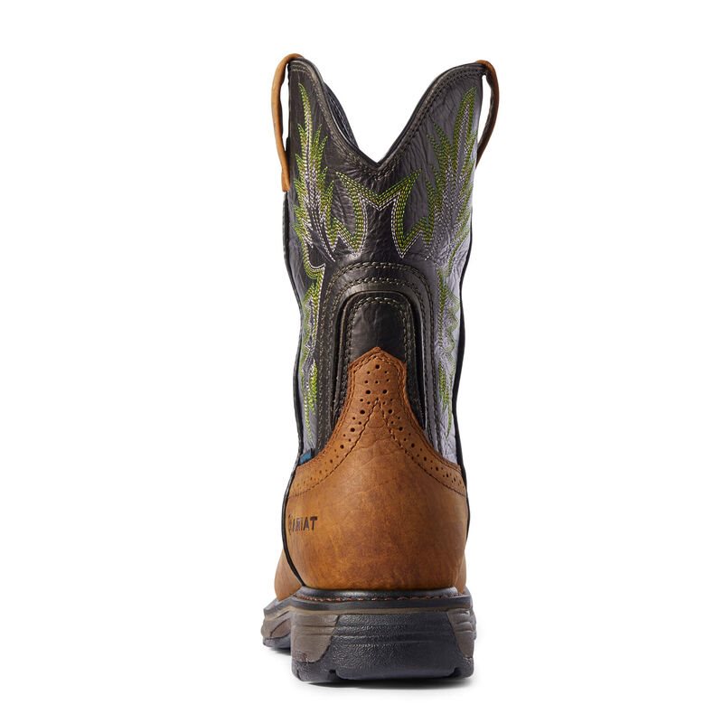 Ariat WorkHog Waterproof Composite Toe Muške Radne Čizme Smeđe Zelene | HR-447959