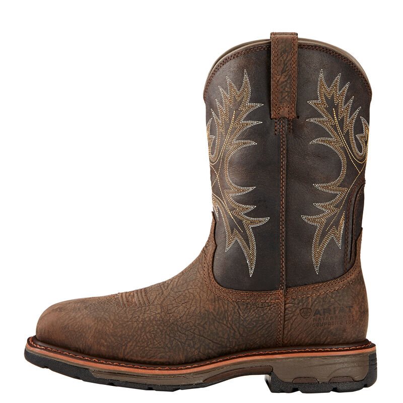 Ariat WorkHog Waterproof Composite Toe Pull On Muške Radne Čizme Smeđe | HR-441858