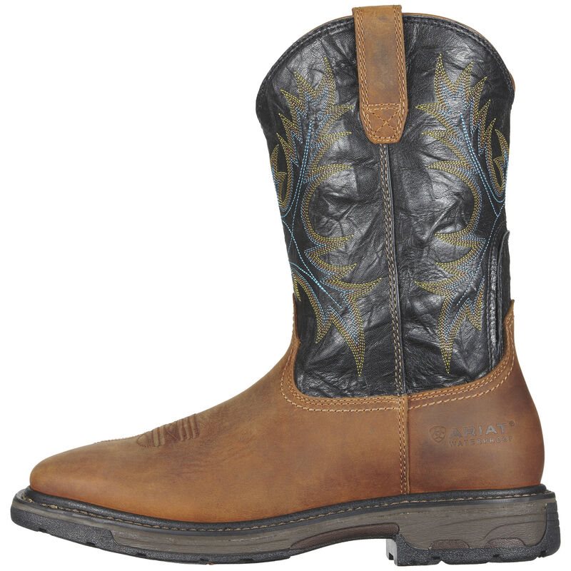 Ariat WorkHog Wide Square Toe Waterproof Steel Toe Muške Radne Čizme Smeđe Crne | HR-128575