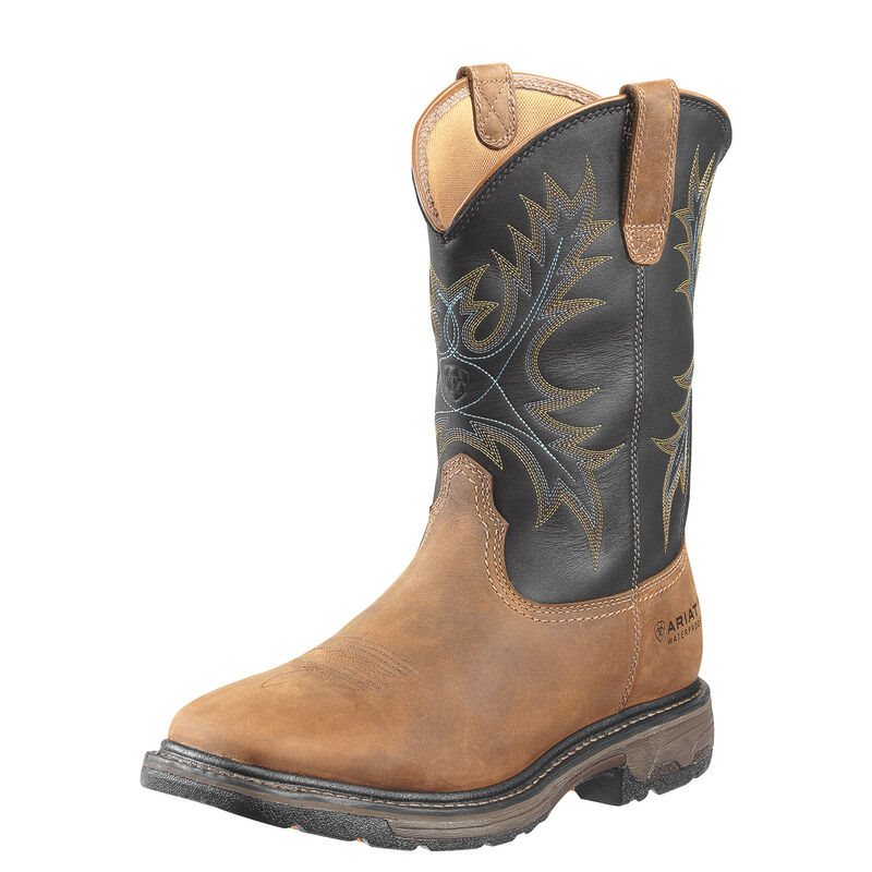 Ariat WorkHog Wide Square Toe Waterproof Steel Toe Muške Radne Čizme Smeđe Crne | HR-128575