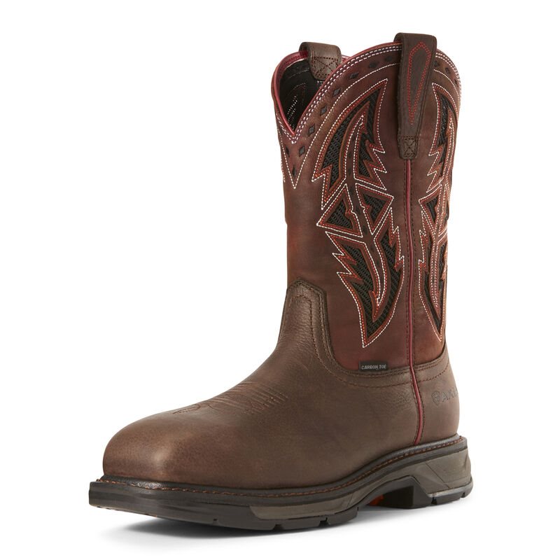 Ariat WorkHog XT VentTEK Spear Carbon Toe Muške Radne Čizme Tamno Čokoladne | HR-728913